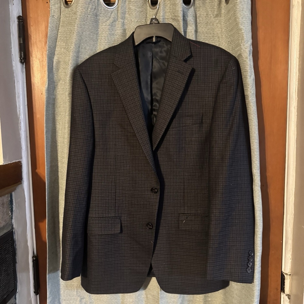 Lauren Ralph Lauren Men's Blazer‎ Sport Jacket Plaid Size 40 Lamb's Wool Brown